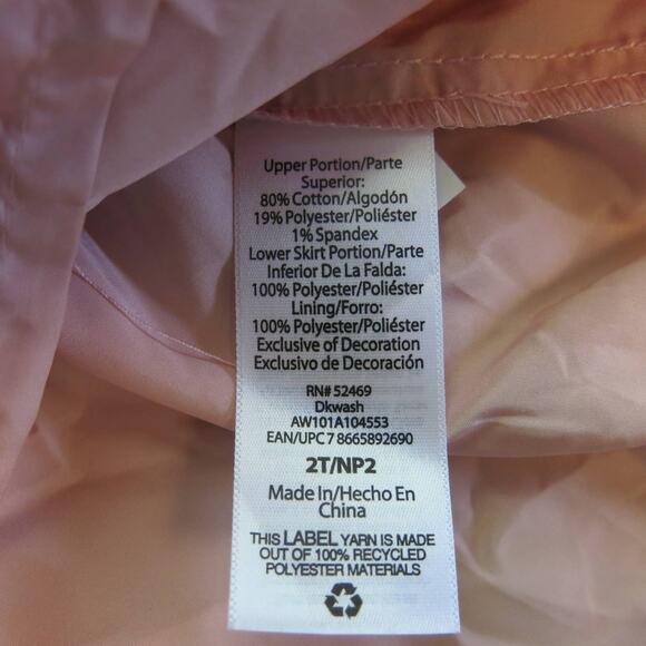 DENIM OVERALL DRESS Tulle Tutu Little Girls Size 2T Pink Stars Lined Princess - Picture 5 of 5